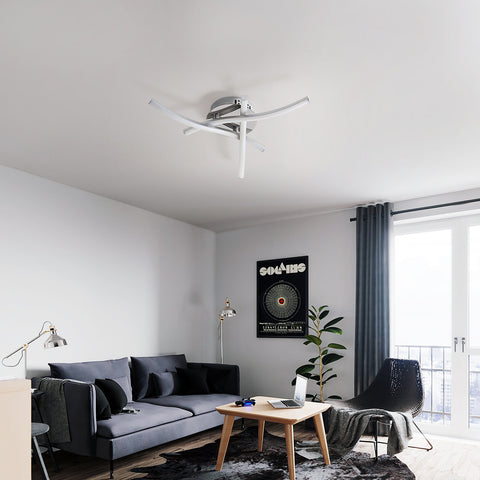 Dimbare LED-plafondlamp, plafondlamp met afstandsbediening, 18W moderne rimpelontwerp kroonluchterlamp voor slaapkamer woonkamer hal