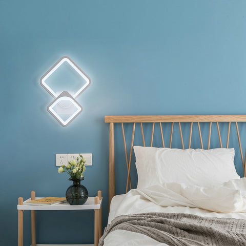 32W binnenwandlamp, witte LED-wandlamp, vierkant draaibaar, voor binnentrappen woonkamer slaapkamer