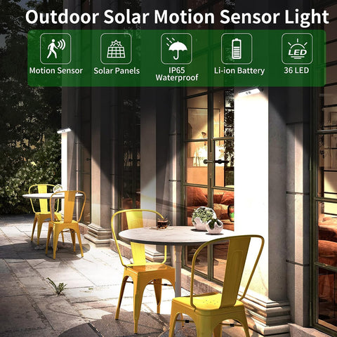 Solarlicht buiten bewegingssensor LED-wandlamp koel wit 6000K voor binnenplaats tuin gang terras dicht bij muur pad patio villa