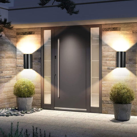 buitenwandlamp 10W LED-wandlamp warm wit 3000K waterdicht IP65 voor entree gang binnenplaats tuin terras balkon garage zwart