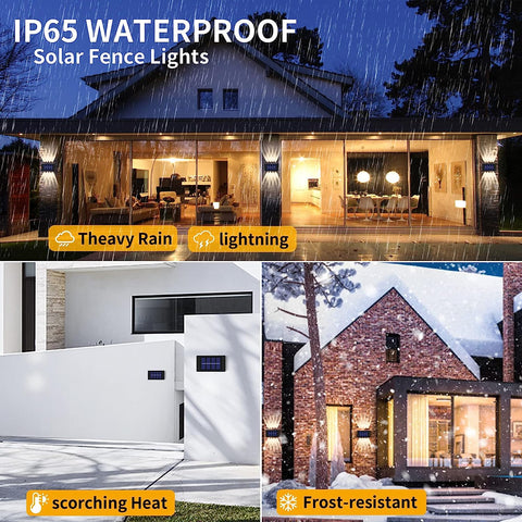 zonne-verlichting buiten 2 stuks LED-wandlamp warm wit 3000K voor binnenplaats tuin gang terras dicht bij muur pad patio villa zwart