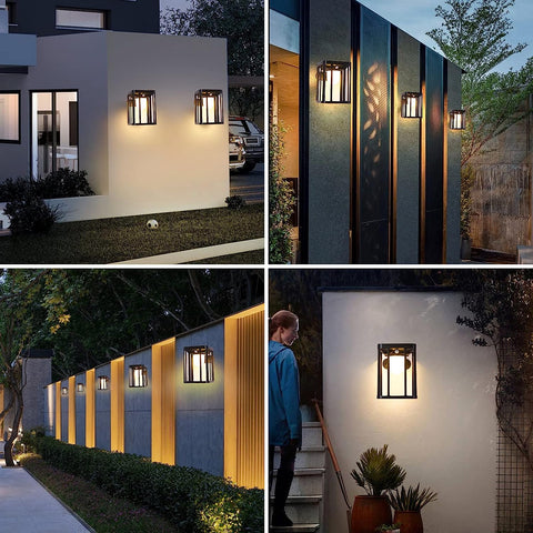 2 stuks wandlamp op zonne-energie buiten bewegingssensor LED-wandlamp warm wit 3000K voor binnenplaats tuin gang terras dicht bij muur pad patio villa