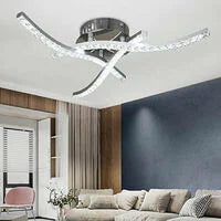 LED-plafondlamp, golfplafondlamp, kristallen plafondlamp, neutraal wit licht 4000K, 21W, LED moderne kroonluchter voor slaapkamer woonkamer restaurant