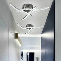LED-plafondlamp, golfplafondlamp, kristallen plafondlamp, neutraal wit licht 4000K, 21W, LED moderne kroonluchter voor slaapkamer woonkamer restaurant