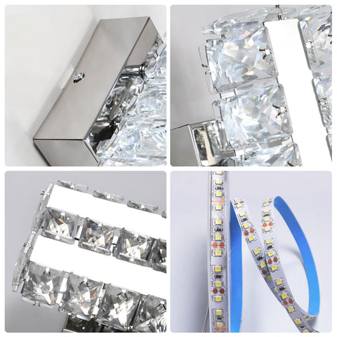16W K9 glazen LED-wandlamp modern voor woonkamer badkamer slaapkamer koud licht 5500K