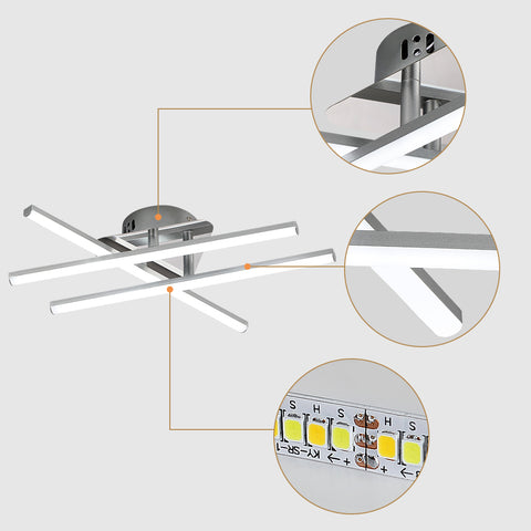 LED-plafondlamp, 18W minimalistische LED-plafondlamp, koel wit licht, 6500K, geïntegreerde LED's, plafondlamp voor slaapkamer, woonkamer, eetkamer, IP20