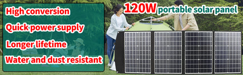 120W draagbare opvouwbare zonnepanelen voor kamperen, wandelen, tas, oplader