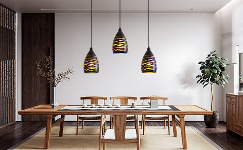 Moderne LED-hanglamp, industriële hol gesneden kroonluchter, plafondlamp metalen kooi hanger zwarte lampenkap E27 lamp voor woonkamer keuken hal restaurant loft café bar