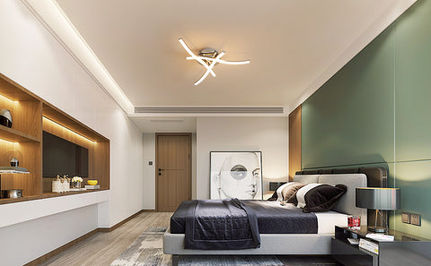 Dimbare LED-plafondlamp, plafondlamp met afstandsbediening, 18W moderne rimpelontwerp kroonluchterlamp voor slaapkamer woonkamer hal