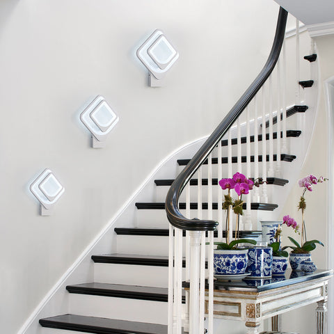 32W binnenwandlamp, witte LED-wandlamp, vierkant draaibaar, voor binnentrappen woonkamer slaapkamer