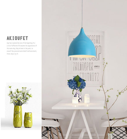 Moderne hanglamp kroonluchter E27 voet voor woonkamer slaapkamer eetkamer kantoor bar café blauw