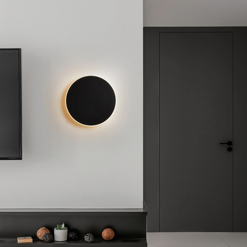 Interruptor táctil para luz de pared LED, iluminación interior para dormitorio, sala de estar, mesita de noche redonda, luz de escalera, decoración negra