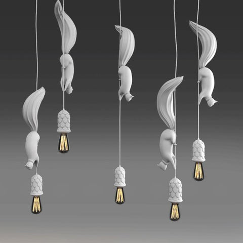 Nordic Eekhoorn Hars LED Hanger Moderne Hanglamp Voor Slaapkamer Kinderkamer Decor Industriële Verlichtingsarmatuur