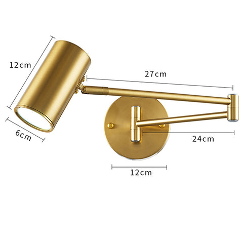 Moderne gouden verstelbare lange arm LED-wandlamp Scandinavische wandlamp voor slaapkamer woonkamer nachtkastje verlichting