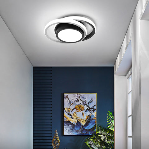 LED moderne plafondlamp, 21W 2-ring plafondlamp, wit acryl metalen plafondlamp voor woonkamer, studeerkamer 4500K