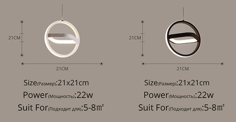 Moderne led-hanglampen voor woonkamer slaapkamer eetkamer keuken binnen ronde vierkante lamp hanglamp verlichtingsarmatuur