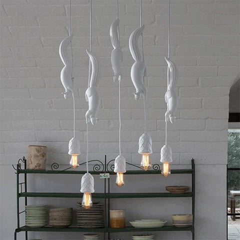 Nordic Eekhoorn Hars LED Hanger Moderne Hanglamp Voor Slaapkamer Kinderkamer Decor Industriële Verlichtingsarmatuur
