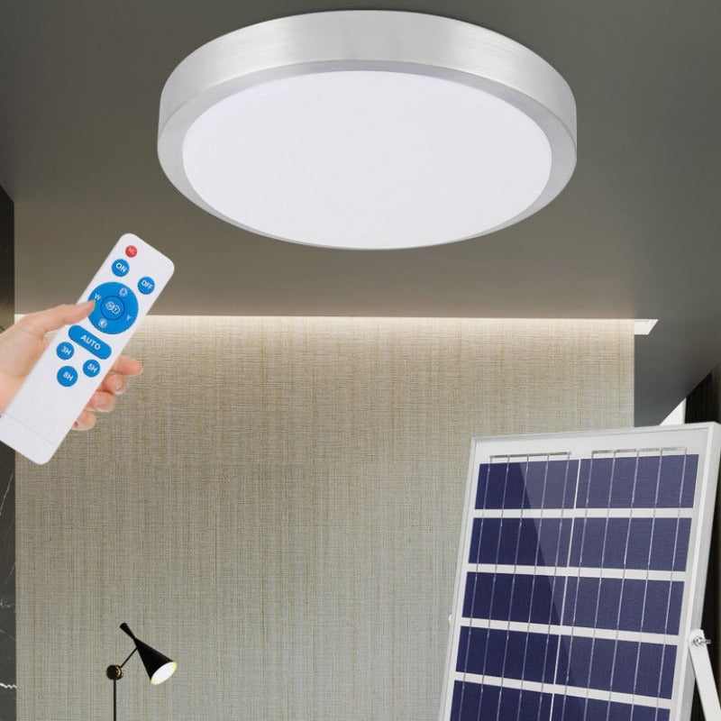 Plafondlamp op zonne-energie Binnen/buiten zonnelamp met afstandsbediening 117 LED-verlichting op zonne-energie Schemeringssensor Waterdicht IP65