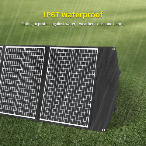 100W monokristallijne draagbare opvouwbare zonnepaneelkit met 3 USB-poorten voor buiten
